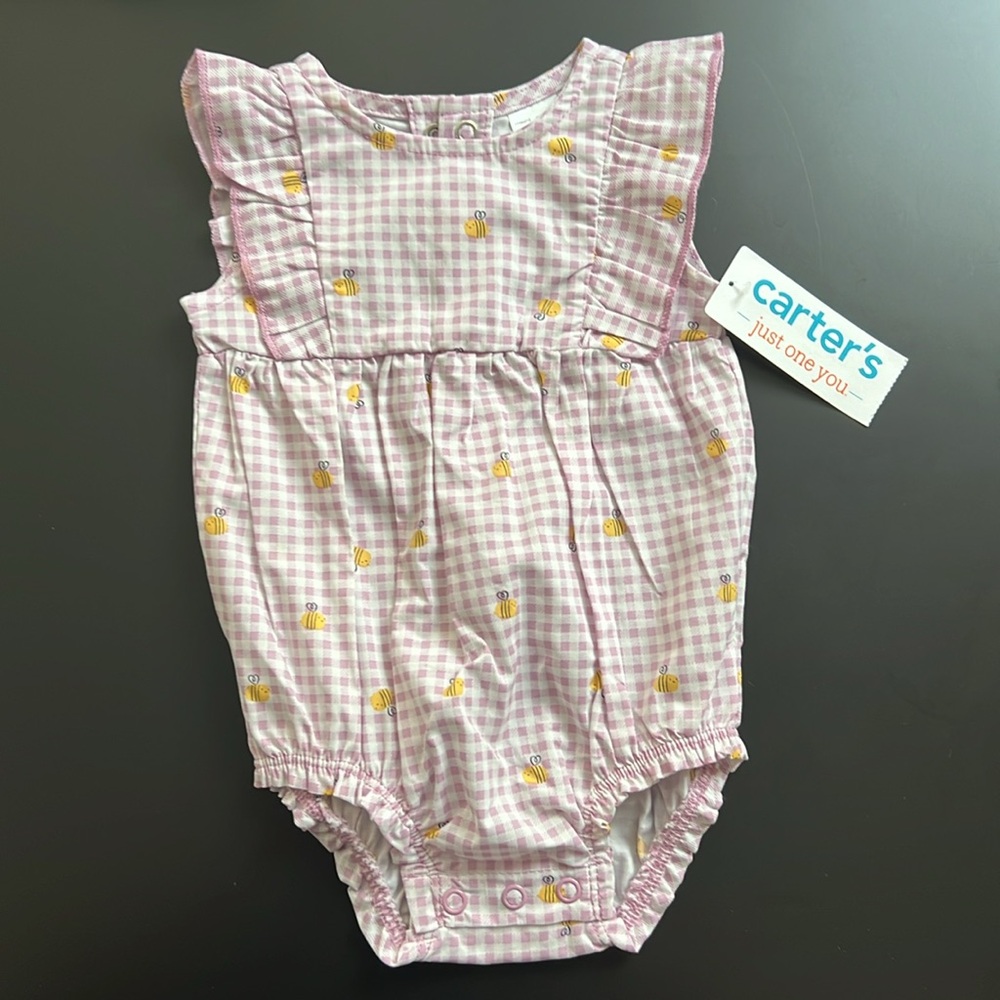 Lot of 100% cotton summer baby girl clothes. Size 3month and 0-3 months. - Picture 6 of 9
